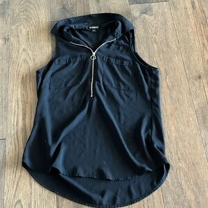Express Black Sleeveless Zip-Front Camisole